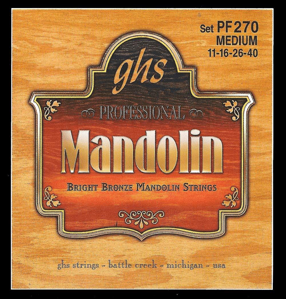 GHS Strings PF270 Bright Bronze Mandolin Strings, Medium (.011-.040)