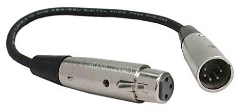 [AUSTRALIA] - Hosa DMX-106 XLR5M to XLR3F DMX-512 Adaptor Cable, 6 Inch Black 