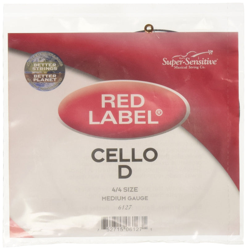 Super Sensitive Red Label 6127 Cello D String, 4/4