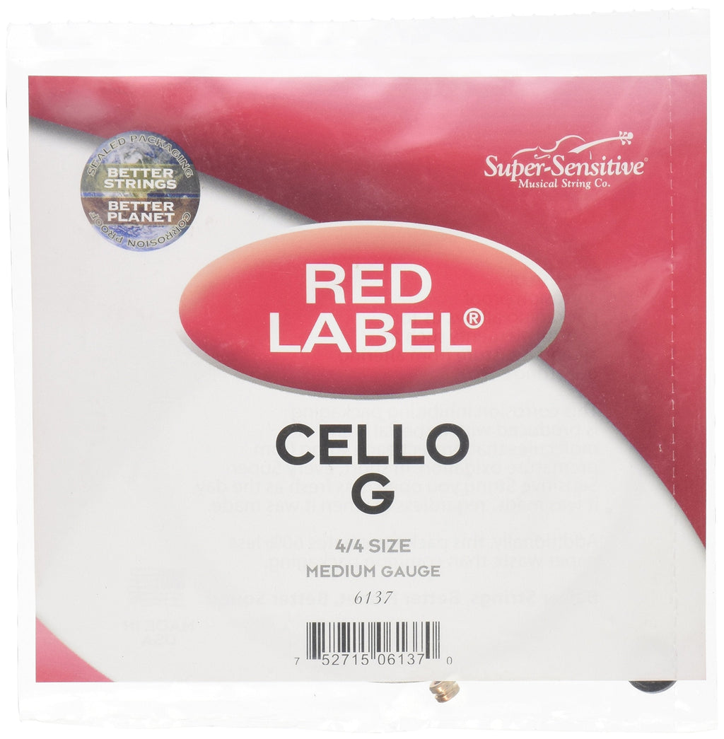 Super Sensitive Red Label 6137 Cello G String, 4/4