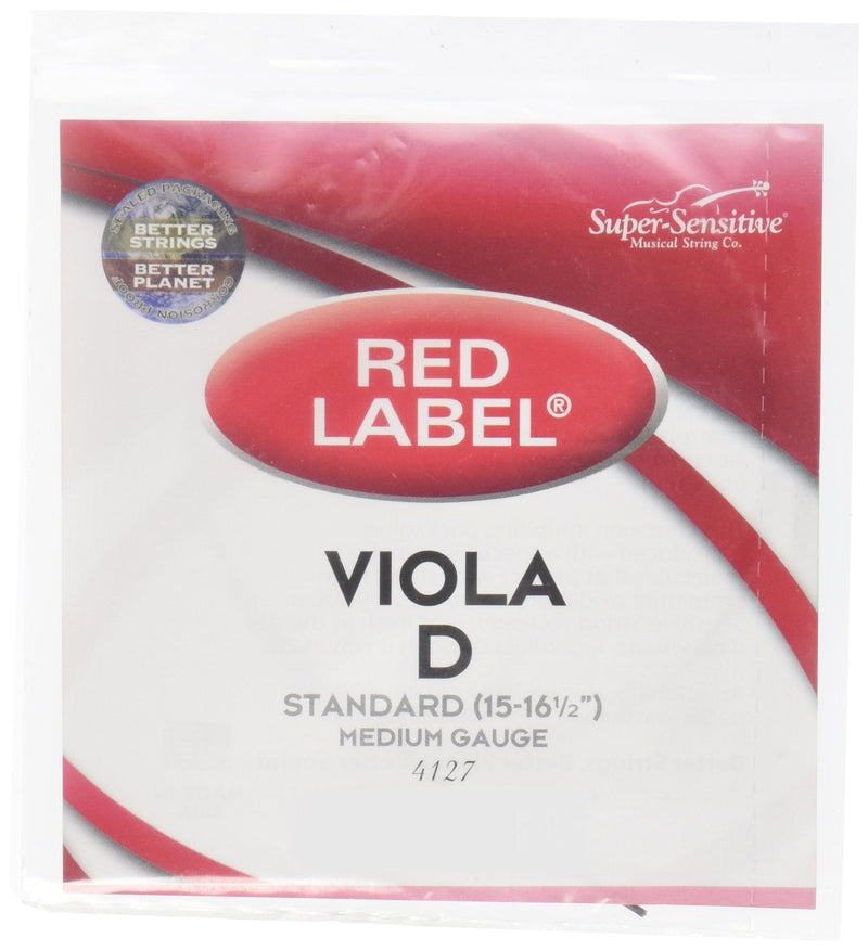 Super Sensitive Red Label 4127 Viola D String, Standard MultiColored