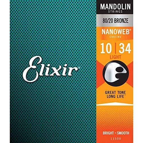 Elixir Strings Mandolin Strings w NANOWEB Coating, Light (.010-.034) Light (.010-.034) 0