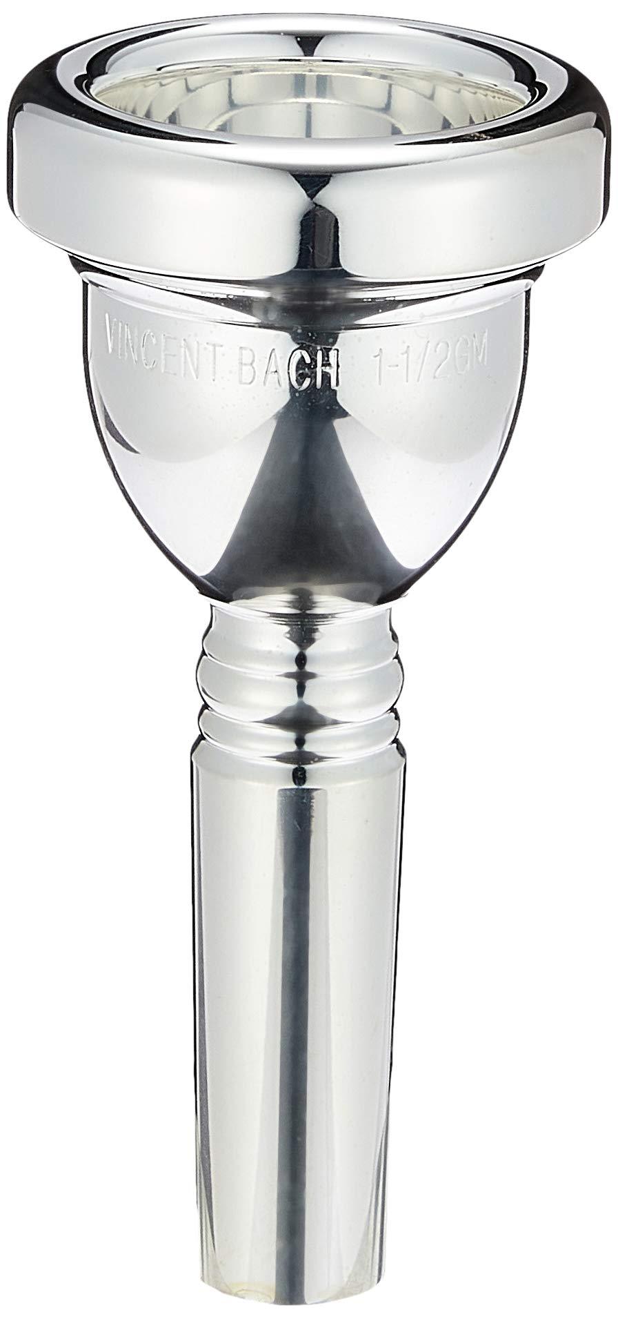 Bach 3411HGM Large Shank Tenor & Bass Trombone Mouthpiece, Silver Plated, 1-1/2 GM Cup Deep