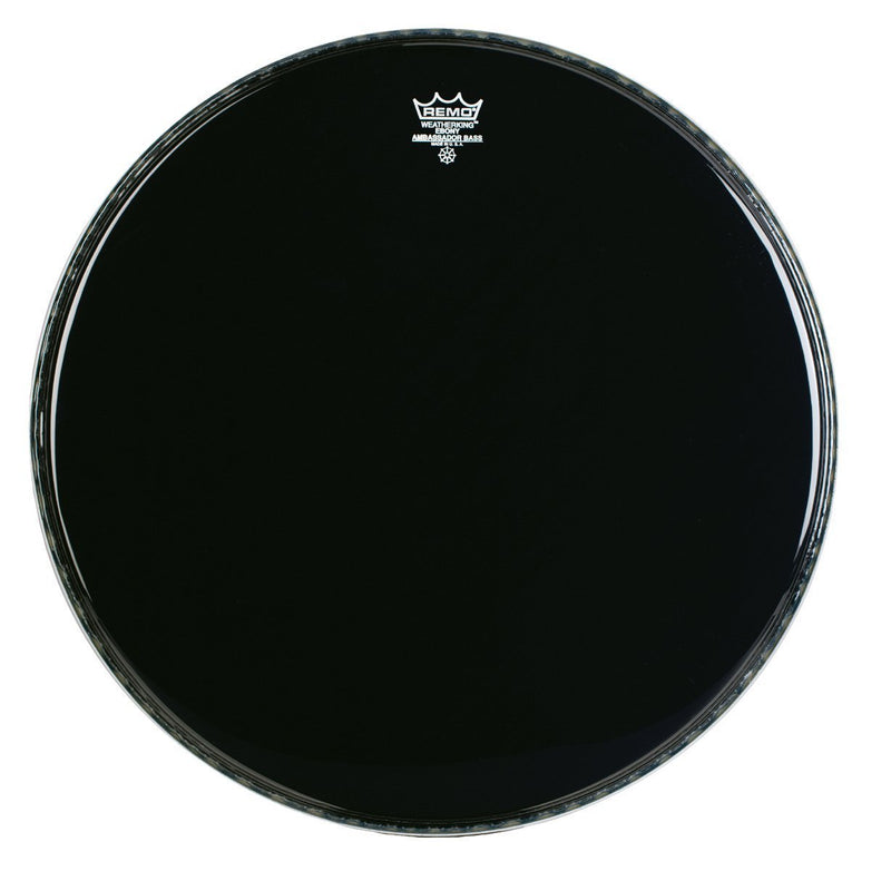 Remo ES1020-00 20-Inch Ebony Ambassador Bass Drum Head