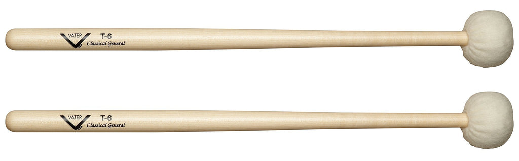 Vater T6 Timpani, Drumset & Cymbal Mallets, Pair VMT6 Classical General