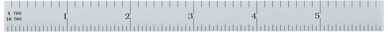 Brown & Sharpe 599-323-604 Chrome Finish Tempered Steel Rule, 6" Length