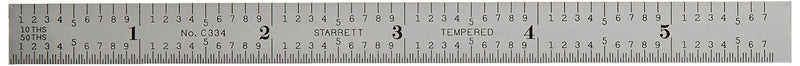 Starrett C334-150 2-Sided 6" Steel Ruler 1-(Pack)