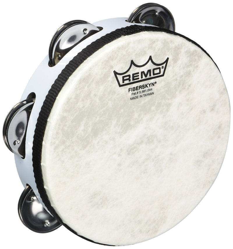 REMO Tambourine, Pretuned, 6" Diameter, 6 Pairs Jingles x 1 Row, QUADURA White