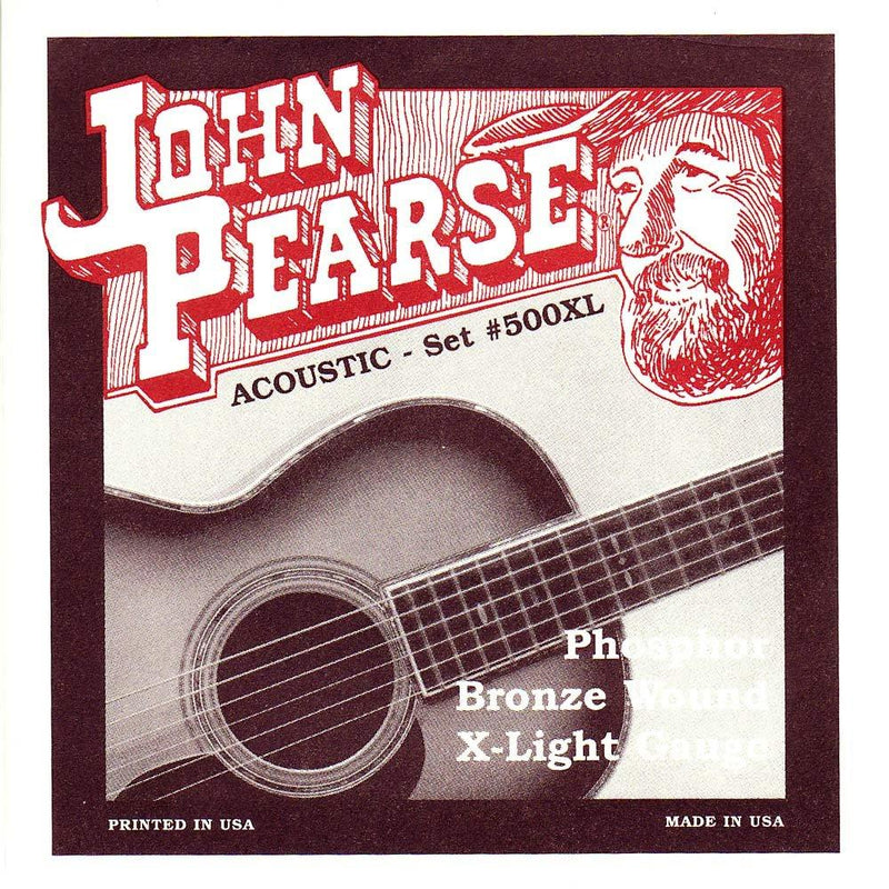 John Pearse P500XL Bronze Acoustic Guitar Strings, Extra Light Original Version