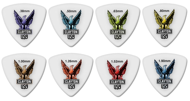 Clayton Acetal Guitar Picks (Select from gauges .38mm - 1.90mm) 1.26mm 12 Picks Orange