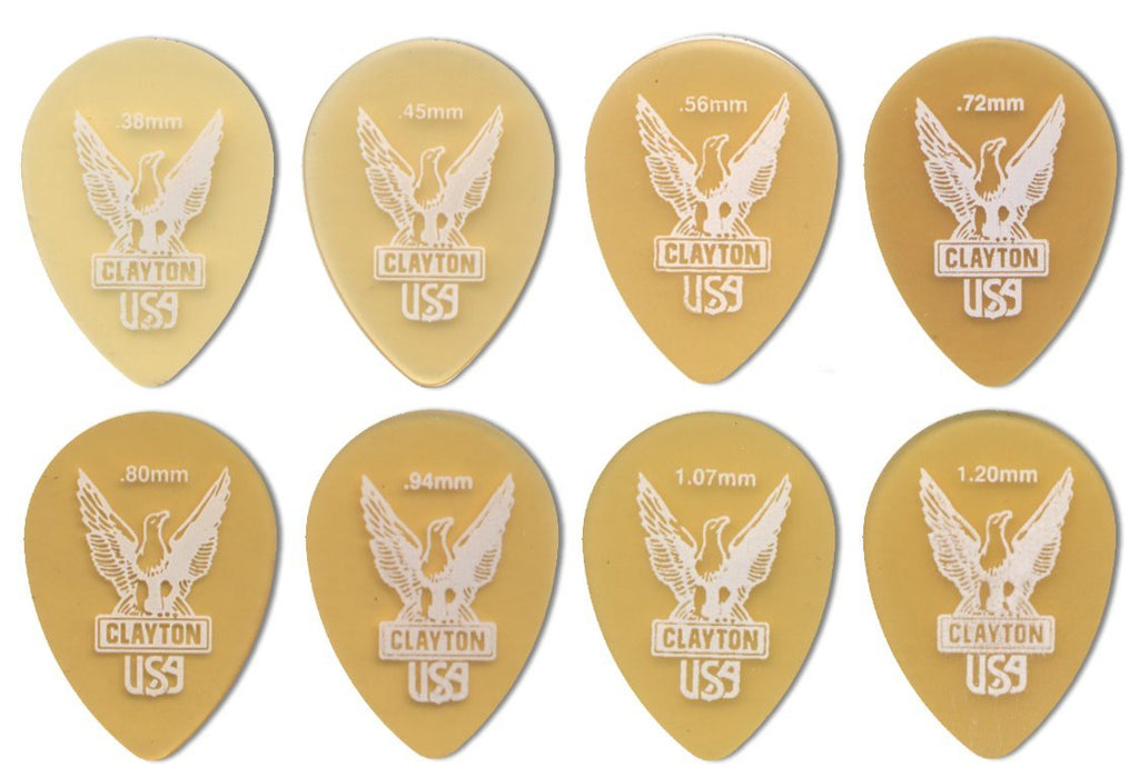 Clayton Ultem Guitar Picks (Select from gauges .38mm - 1.20mm)