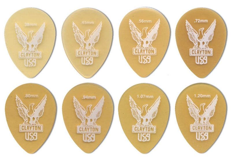 Clayton Ultem Guitar Picks (Select from gauges .38mm - 1.20mm)