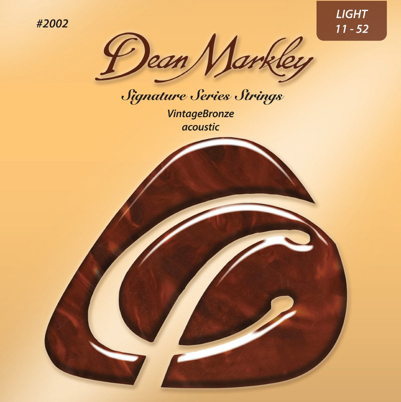 Dean Markley Signature Vintage Bronze Acoustic Strings, 11-52, 2002, Light 2002 - Light