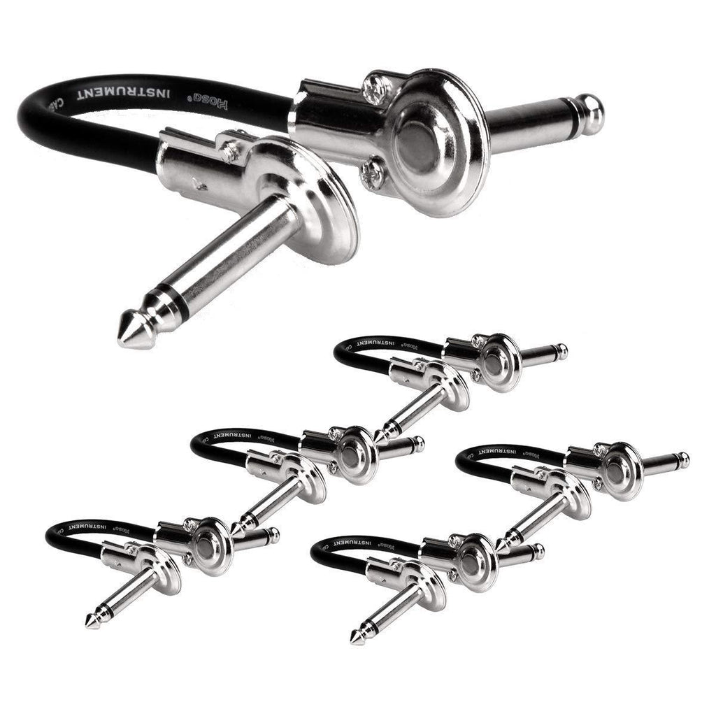 [AUSTRALIA] - Hosa IRG-600.5 Low-Profile Right Angle Guitar Patch Cable, 6 Inch (6 Pieces) 6 Inch (6 Pack) 