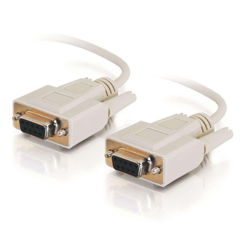 C2G 10480 DB9 F/F Serial RS232 Null Modem Cable, Beige (1 Foot, 0.30 Meters)