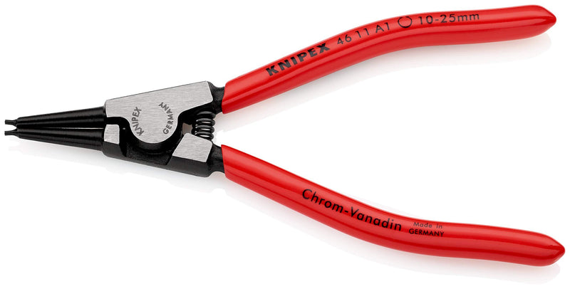 KNIPEX Tools - Circlip Pliers, External, Straight, 25/64"-1" Shaft Dia. (4611A1)