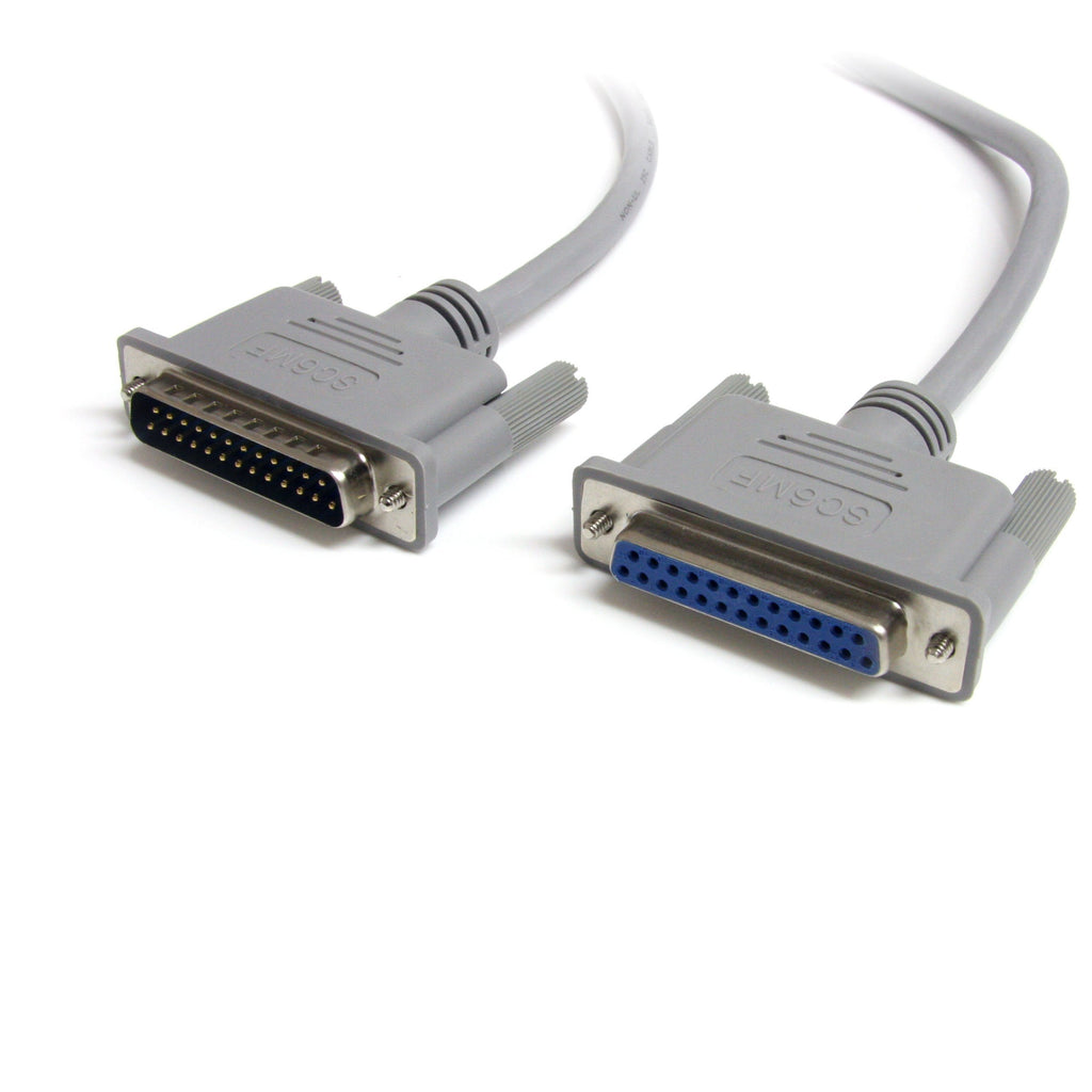 StarTech.com 6 ft Straight Through DB25 Serial/Parallel Cable - M/F - Serial/Parallel Cable - DB-25 (M) to DB-25 (F) - 6 ft - Gray - SC6MF
