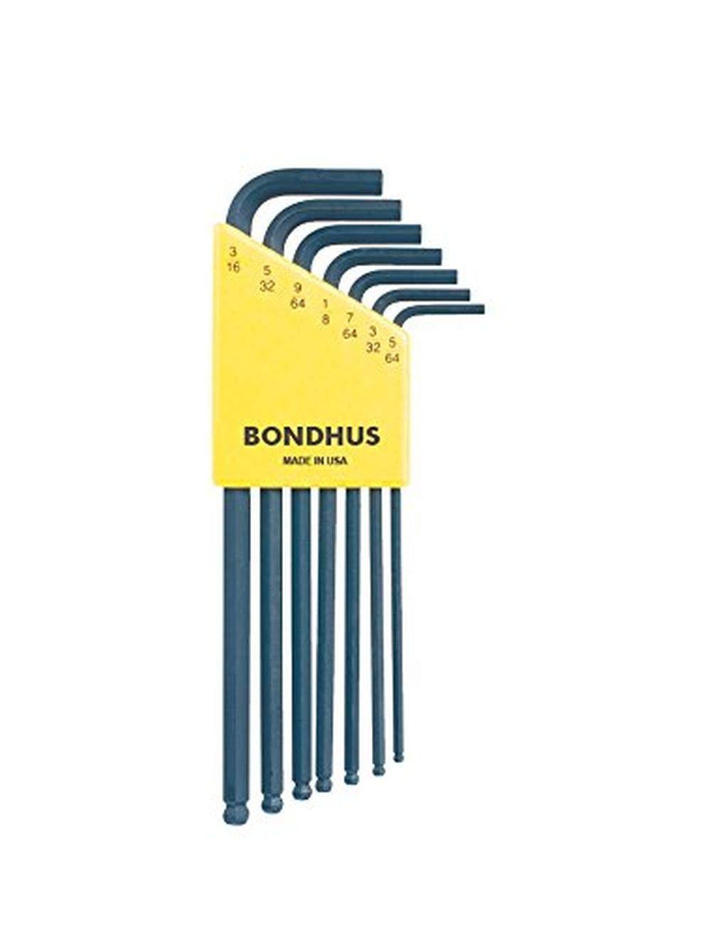 Bondhus 10945 Set of 7 Balldriver L-wrenches, sizes 5/64-3/16"
