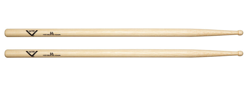 Vater 8A Wood Tip Hickory Drum Sticks, Pair