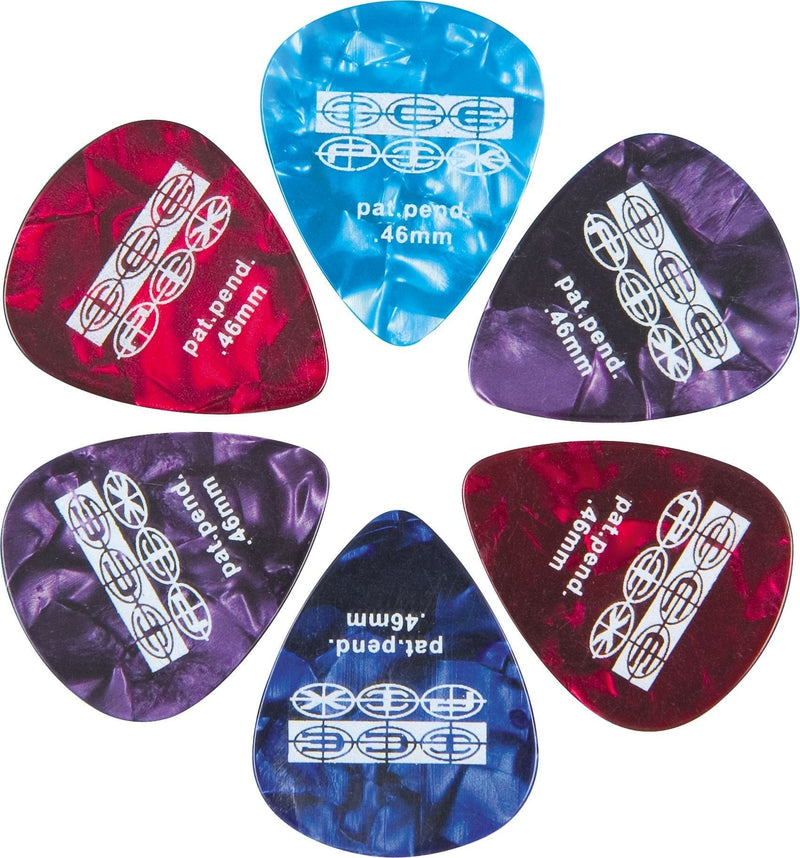 Ice Pix SC46 Stix Celluloid Guitar Picks, 6-Piece, 0.46mm, Assorted Colors