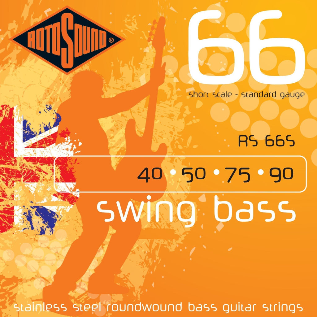 Rotosound RS66S Swing Bass 66 Stainless Steel Short-Scale Bass Guitar Strings (40 50 75 90)