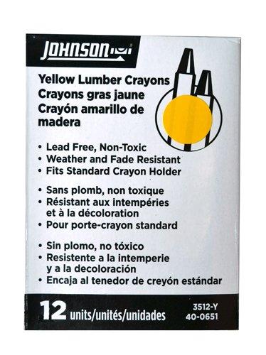 Johnson Level & Tool 3512-Y Johnson Level & Tool Lumber Crayons Yellow