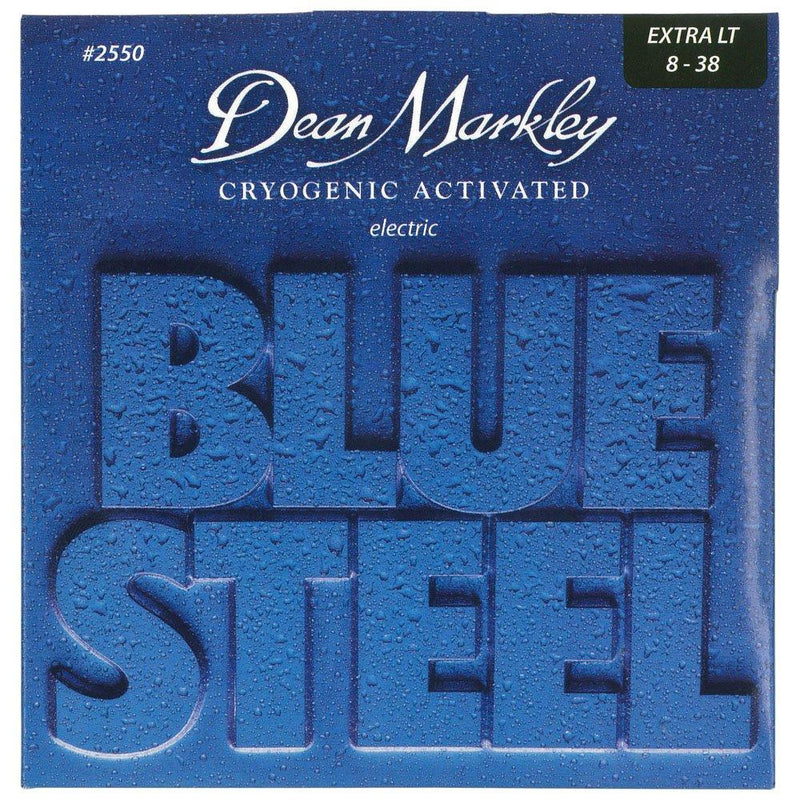 Dean Markley Blue Steel Electric Guitar Strings, 8-38, 2550, Extra Light 6-String 2550 - Blue Steel Electric XL