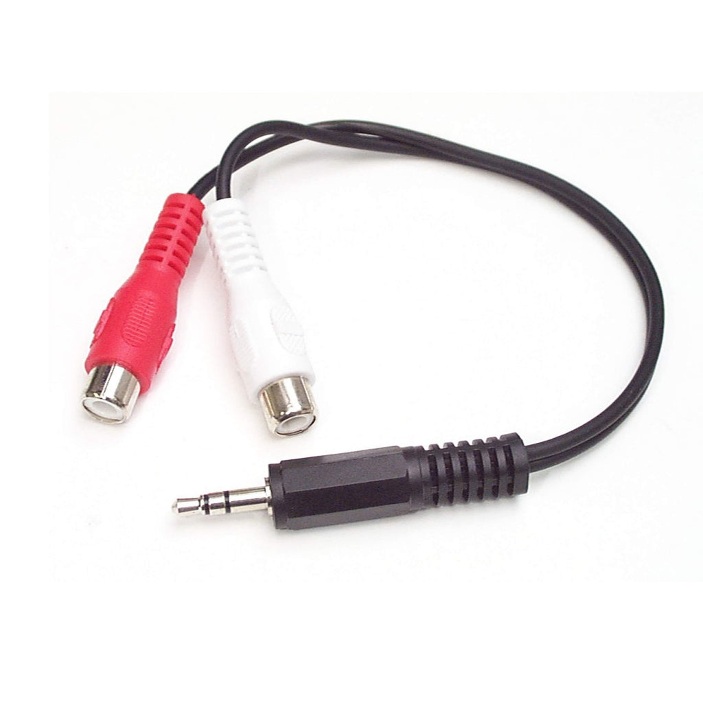 StarTech.com 6in Stereo Audio Y-Cable - 3.5mm Male to 2x RCA Female - Headphone Jack to RCA – Computer / MP3 to Stereo 1x Mini-Jack 2x RCA (MUMFRCA) 2 x RCA Female Audio Cable