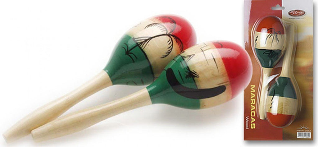 Stagg MRW-26M Wooden Maracas, Mexico Graphic Mexican 26cm