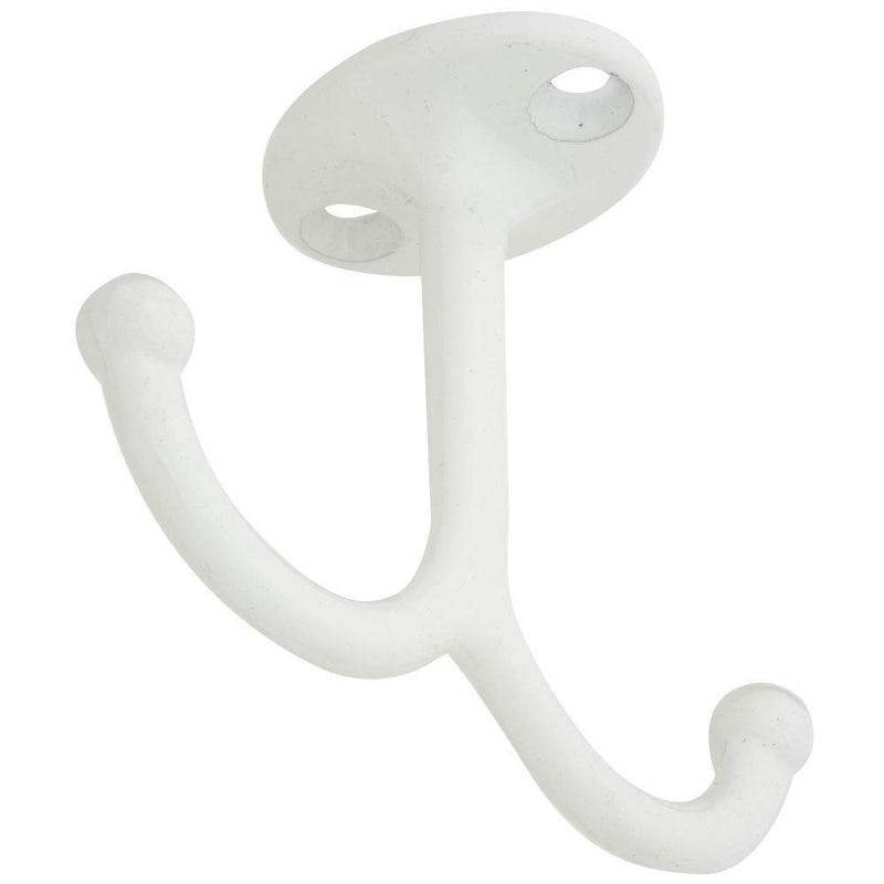 National Hardware N245-852 V165 Undershelf Coat Hooks in White, 2 pack