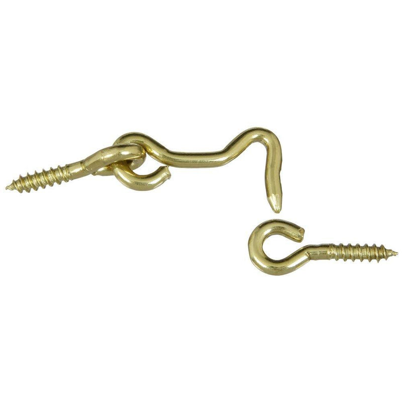 National Hardware N118-083 V2001 Hooks & Eyes in Solid Brass, 2 pack 1 1-1/2"