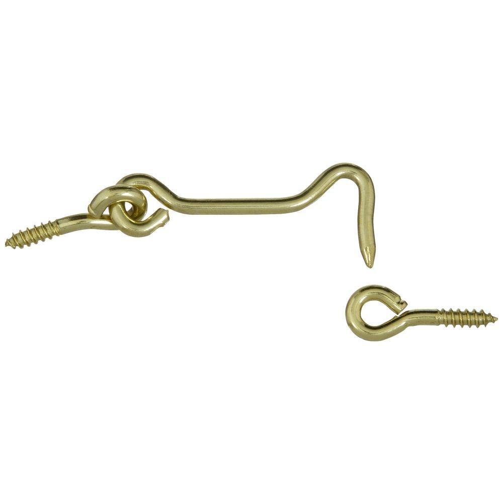 National Hardware N118-133 V2001 Hooks and Eye in Solid Brass,2-1/2 Inch Updated Packaging