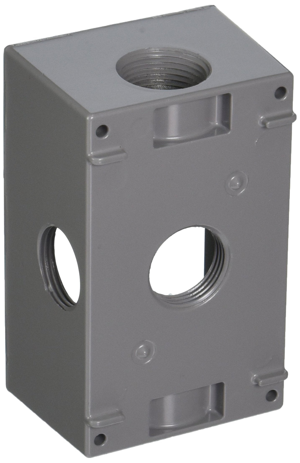 Hubbell-Bell 5332-0 Weatherproof Electrical Box, 1 Gang, 18.3 Cu-in, 4-1/2 in L X 2-3/4 in W X 2 in D, 3/4 Inch, Gray