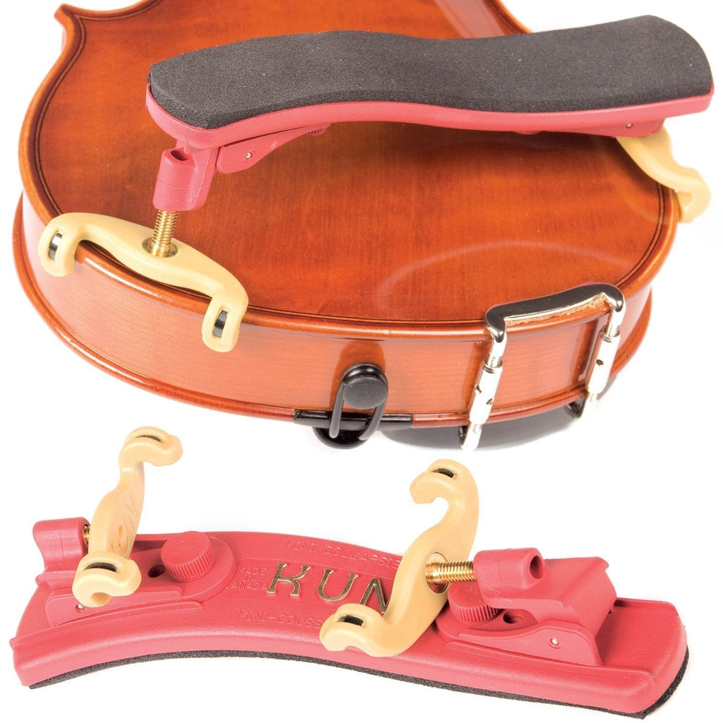 Kun Collapsible Mini Red Shoulder Rest for 1/16-1/4 Violin