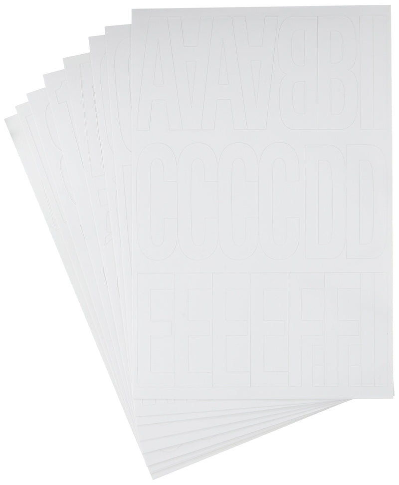 Hy-Ko Products 30015 Self Adhesive Vinyl Die Cut Numbers and Letters 3" High White, 184 Pieces