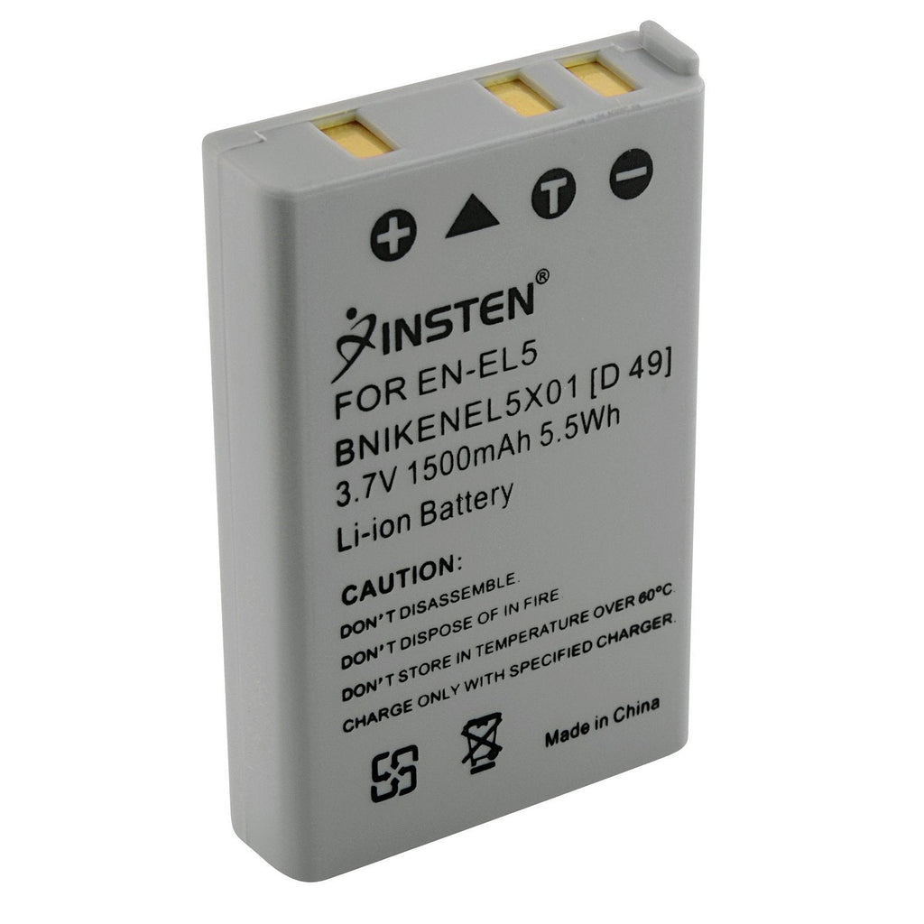 Insten 1500mAh Replacement EN-EL5 ENEL5 / CP1 Rechargeable Li-ion Battery for Nikon Coolpix P80 P90 P100 P500 P510 P520 P530 P6000 P3 P4 1 AW1 3700 4200 5200 5900 7900 AW1 P3 P4 P5000 P5100 S10 Camera