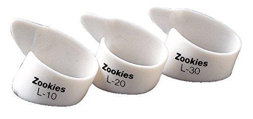 Dunlop Z9003L20 Zookies Thumbpicks, White, Large 20⁰, 12/Bag