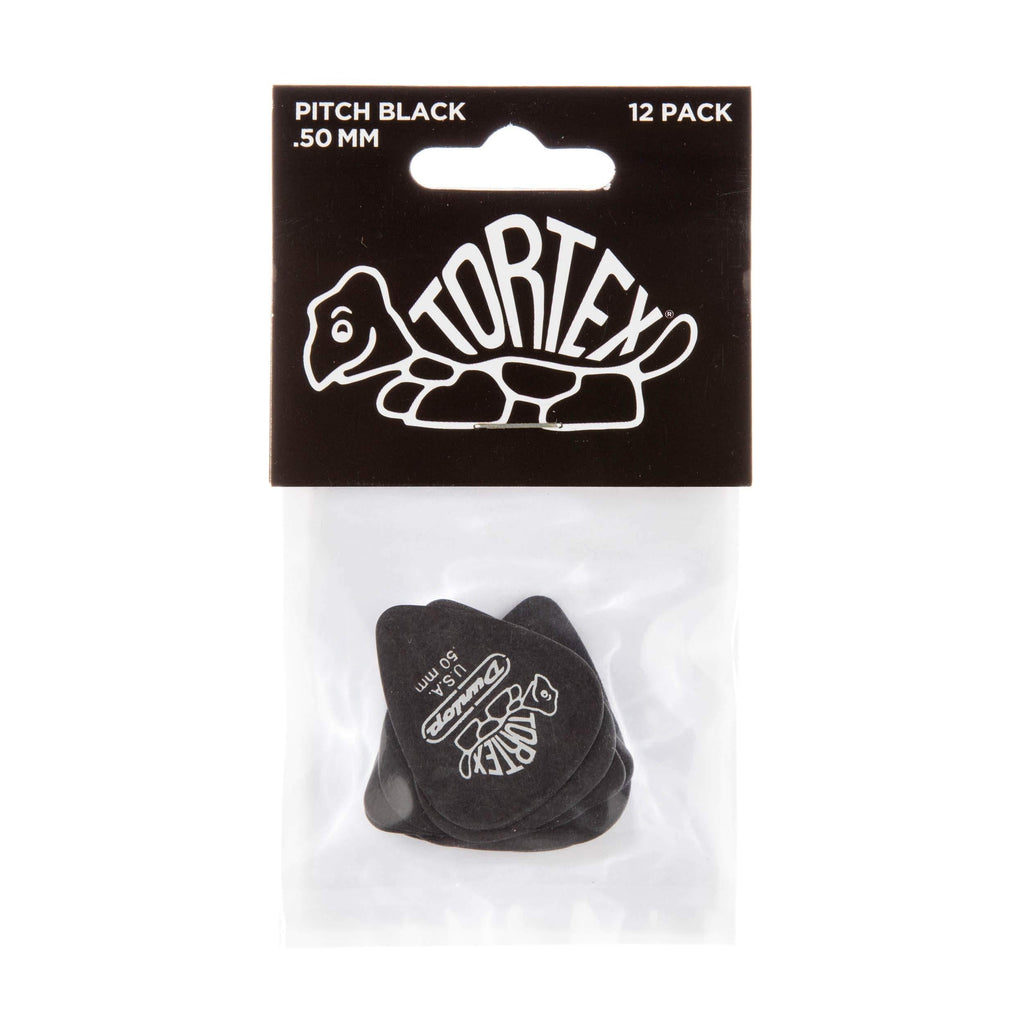 Dunlop 488R50 .50mm Tortex Pitch Black Guitar Picks, 72-Pack 72 Pack