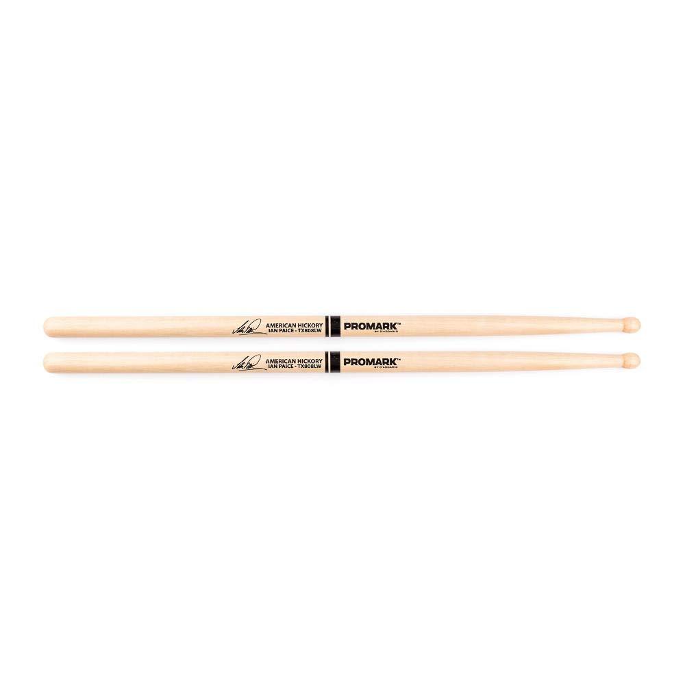 Promark TX808LW American Hickory Ian Paice Autograph Series Wood Tip, Single Pair