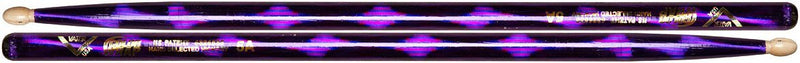 Vater Percussion Color Wrap 5A Drumsticks, Purple Optic, Wood Tip
