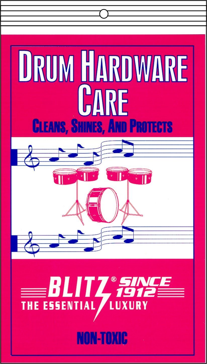 Blitz Music Care 334 Drum Hardware Care Cloth for Cleaning, Shining, and Protection, 1-Pack