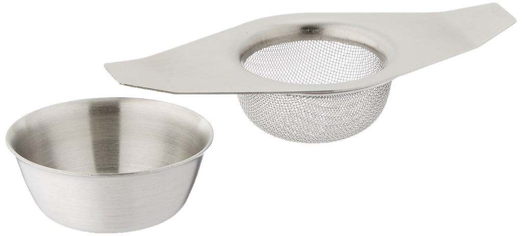 Espresso Supply Mesh Tea Strainer with Bowl, Silver