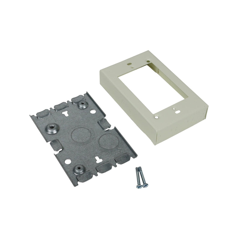 [AUSTRALIA] - Wiremold Metal Raceway, Extending Power On-Wall Shallow Switch and Receptacle Box Fitting, Ivory, V5748S 
