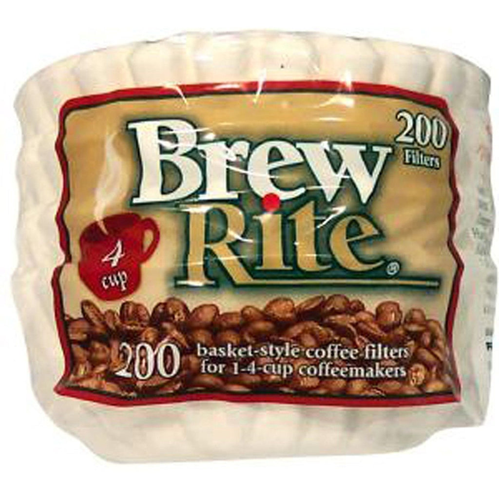 Brew Rite NA 4 Cup Coffee Basket Disposable Filters 200 c (White)