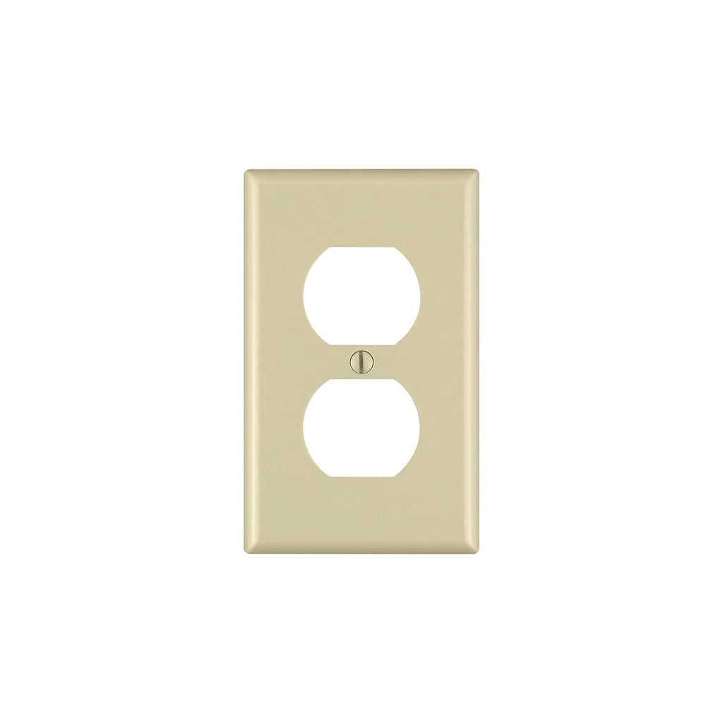 Leviton M01-86003-IMP 10 Pack 1 Gang Wallplates, Duplex Receptacle, Ivory