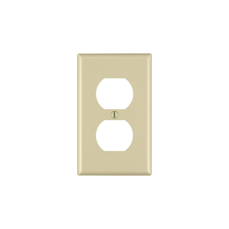 Leviton M01-86003-IMP 10 Pack 1 Gang Wallplates, Duplex Receptacle, Ivory