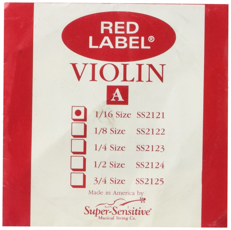 Super Sensitive 2121 Red Label A String - Nickel - Violin - 1/16 - Orchestra Gauge