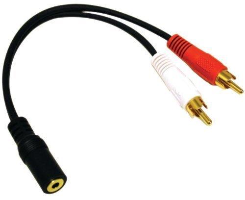 2 RCA Male and 3.5mm Stereo Female, 6 Inch Gold Plated Connector, Y-Cable CNE63102 6 Inch (Single Pack)