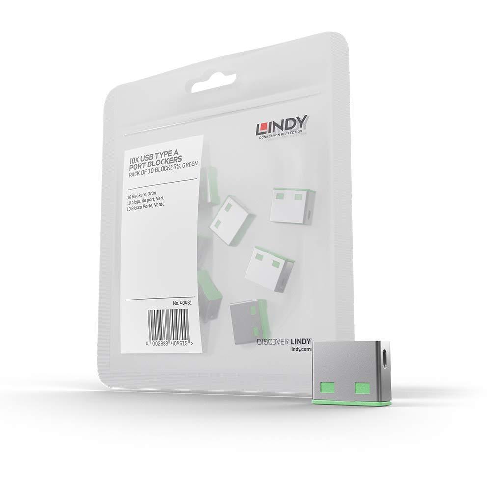 Lindy USB Port Blocker - Pack of 10 - Green 40461 10 Pack No Key