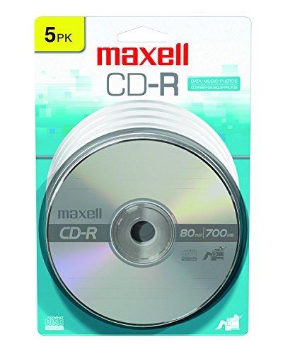 Maxell 648220 Premium Quality Recording Surface for Noise-Free Playback Write Speed 48x 700Mb Cd-Recordable 5 Disc Pack 5-pack CD Disc